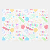 誕生日ラッピング紙フラットシートセット3 ラッピングペーパーシート (正面2)