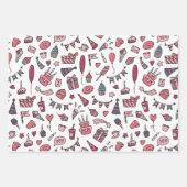 誕生日ラッピング紙フラットシートセット3 ラッピングペーパーシート (正面)