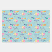 誕生日ラッピング紙フラットシートセット3 ラッピングペーパーシート (正面)