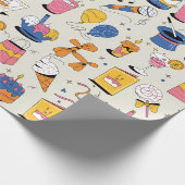 誕生日ラッピング紙（ブルーピンクオレンジ） ラッピングペーパー (角)