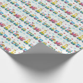 誕生日ラッピング紙 – 電車の中の赤ちゃん動物 ラッピングペーパー (角)