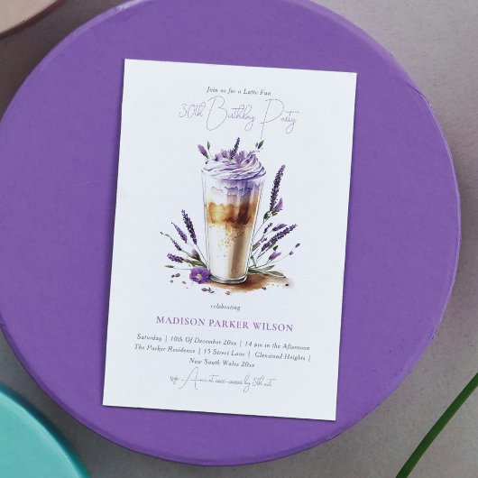 誕生日ラテおもしろいコーヒー 招待状