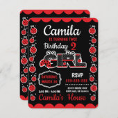 誕生日ラディバグデザインインビタティ招待 招待状 (正面/裏面)