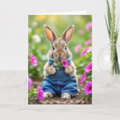 誕生日ラバ食べスのピンクのペチュニアの花 カード (正面)