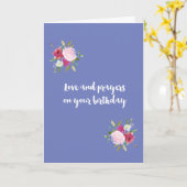 誕生日ラブと祈りの言葉 – 水彩バラ カード (黄色い花)