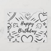 誕生日ラブスケッチポストカード ポストカード (正面/裏面)