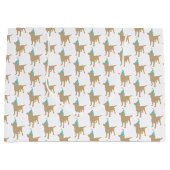 誕生日ラブラドールイエロードッグインパーティーハット ラージペーパーバッグ (正面)