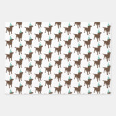 誕生日ラブラドールチョコレートドッグパーティーハット ラッピングペーパーシート (正面2)