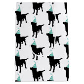 誕生日ラブラドールブラックドッグパーティーハット ミディアムペーパーバッグ (裏面)