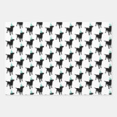 誕生日ラブラドールブラックドッグパーティーハット ラッピングペーパーシート (正面2)