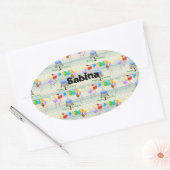 誕生日ラベルとステッカー 楕円形シール (封筒)