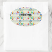 誕生日ラベルとステッカー 楕円形シール (バッグ)