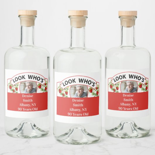 誕生日ラベルセット – 文字とイメージを変更可能 リキュールボトルラベル