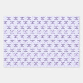 誕生日ラベンダーパープルネームスクリプト ラッピングペーパーシート (正面3)