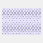 誕生日ラベンダーパープルネームスクリプト ラッピングペーパーシート (正面3)