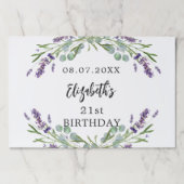 誕生日ラベンダーユーカリパーティー紙ランチョンマット ペーパーパッド (正面)