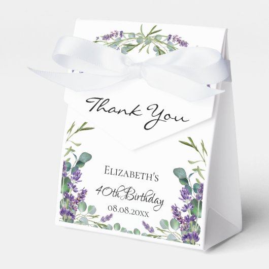 誕生日ラベンダーユーカリ感謝していスレット フェイバーボックス (正面サイド)