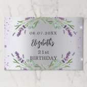 誕生日ラベンダー銀パーティー紙ランチョンマット ペーパーパッド (正面)