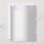 誕生日ラベンダー銀ユーカリ 招待状 (裏面)