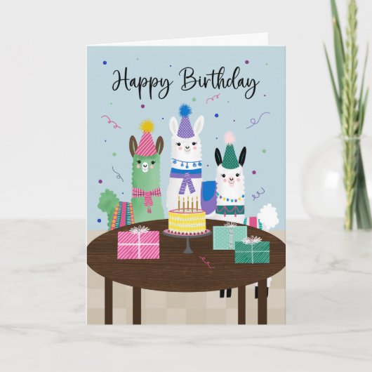 誕生日ラマパーティ カード (正面)