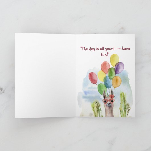 誕生日ラマ カード (内部)