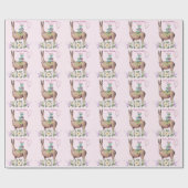 誕生日ラマ ラッピングペーパー (フラット)