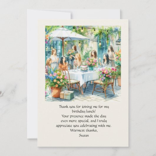 誕生日ランチフラットサンキューカード サンキューカード (正面)