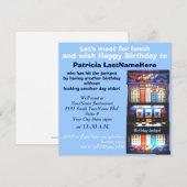 誕生日ランチョンスロットマシンジャックポット 招待状 (正面/裏面)