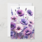 誕生日ランチョンパープルハイビスカスフラワー 招待状 (裏面)