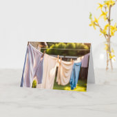 誕生日ランドリーつるズのオンライン物干し カード (黄色い花)