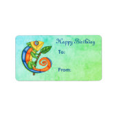 誕生日リザードリーフ鮮やかカラーズブルーグリーン ラベル (正面)