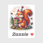 誕生日リスかわいい漫画 シール (シート)