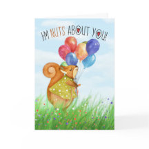 誕生日リスと風船でバレンタインデー