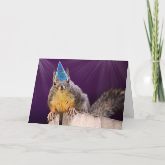 誕生日リス写真 カード (正面)