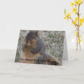 誕生日リス、あなたの頬を前方に物 カード (黄色い花)