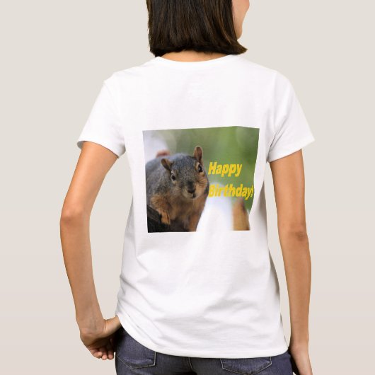 誕生日リス Tシャツ (裏面)