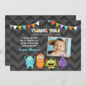 誕生日リトルモンスターサンキューカード サンキューカード (正面/裏面)