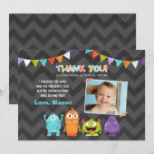 誕生日リトルモンスターサンキューカード サンキューカード (正面/裏面)