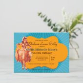 誕生日ルアウ(ハワイ式宴会)パーティーレトロスタイルピンナップ 招待状 (スタンド正面)