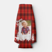 誕生日ルンバージャックレッドプレイド写真 ボトルクーラー (正面)