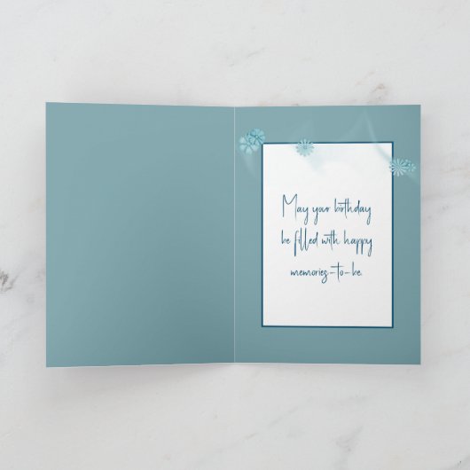 誕生日レかわいらしディとデイジーブーケ カード (内部)