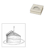 誕生日レイヤケーキスライスw/キャンドルハッピーデイ ラバースタンプ (押印)