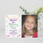 誕生日レインボースプレンクルパーティーフォト招待状 招待状 (スタンド正面)