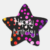 誕生日レインボードットオンブラック 星シール (正面)