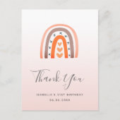 誕生日レインボーバラ金ゴールドオレンジ感謝していユー ポストカード (正面)