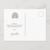 誕生日レインボーバラ金ゴールドグレー白ユー ポストカード (裏面)