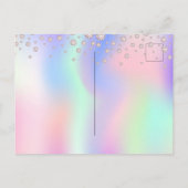 誕生日レインボーバラ金ゴールドダイヤモンドピンク ポストカード (裏面)