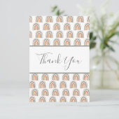 誕生日レインボー模様ホワイトローズ金ゴールド サンキューカード (スタンド正面)