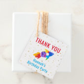 誕生日レインボー水色ロケット宇宙 フェイバータグ (インサイチュ)