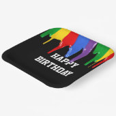 誕生日レインボー絵を描ドリップ ペーパープレート (傾斜あり)